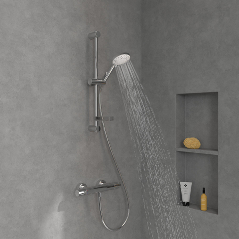 Villeroy & Boch Universal Showers Glijstangset - met drie functies - voor wandmontage - hoogglans chroom SW974411