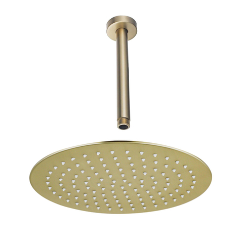 Fortifura Calvi Hoofddouche - 25cm - rond - plafondarm - 20cm - PVD - geborsteld messing (goud) SW1159268