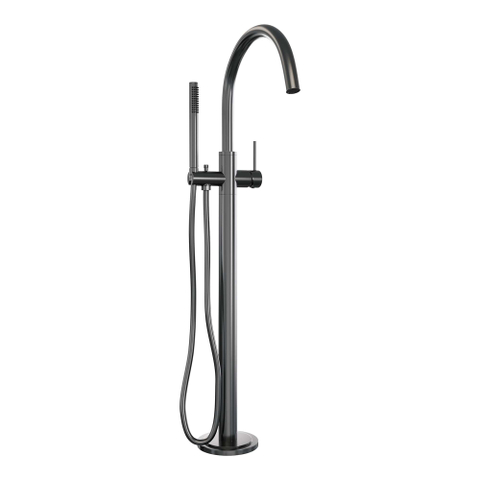 Robinet de baignoire sur pied Brauer Gunmetal Edition - douchette à main 1 fonction - 2 boutons lisses - PVD - gunmetal brossé SW1164631