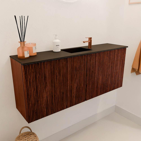 Mondiaz JOYA 100cm meuble de toilette - couleur Ruby - Vasque FAYE position Milieu 1 trou de robinet couleur Urban. SW1421829