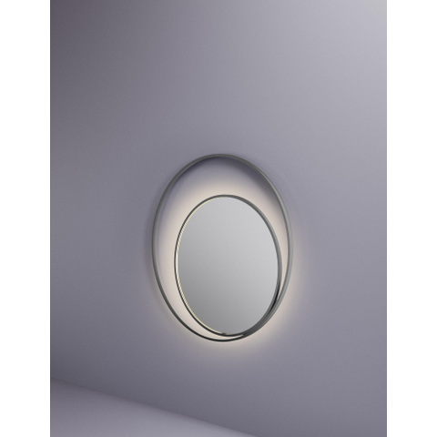 Hotbath &MORE Spiegel Round2 - 100x100cm - direct en indirect LED - spiegelverwarming - dimbaar - met afstandsbediening - PVD - geborsteld gunmetal antraciet SW1245669