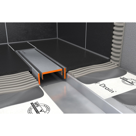 Easydrain Compact TAF afvoergoot enkele plaat 60cm 30mm met Zero design rooster RVS TWEEDEKANS OUT9038