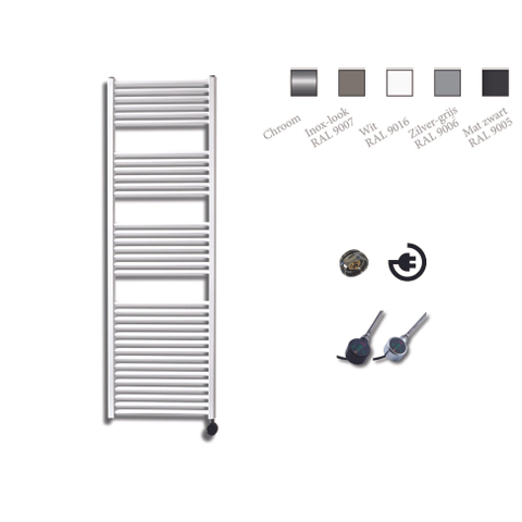 Sanicare Elektrische Design Radiator - 172 x 45 cm - 920 Watt - thermostaat chroom rechtsonder - wit SW420052