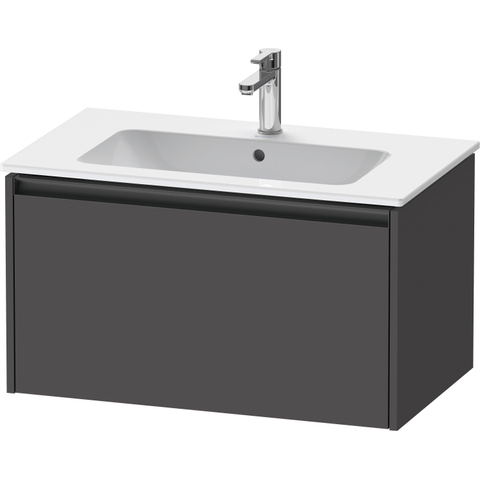 Duravit Ketho.2 Wastafelonderbouwkast - met 1 lade - 81x48x44cm - met greep antraciet - grafiet mat SW772986