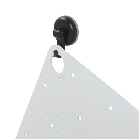 Sealskin Ribb Tapis de bain - 40x70cm - Antidérapant - inclus - crochet noir - Blanc SW1421062