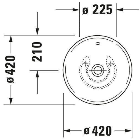 Duravit Bacino Wastafelkom - 42cm rond - glans wit 0299925