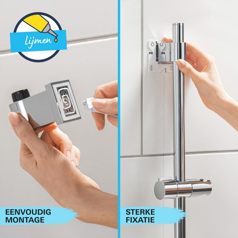GROHE Precision Flow Ensemble de douche - robinet de douche thermostatique - avec ensemble barre de douche - 60cm - douchette à main ronde - 1 jet - flexible de douche lisse - chromé SW1028113