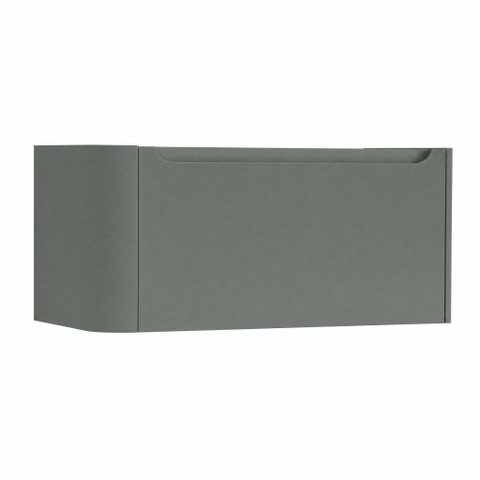 H&R Badmeubelen Juice Wastafelonderkast - 100x45x40cm - linkerhoek afgerond - 1 lade - geïntegreerde greep - Petrol mat SW1109888