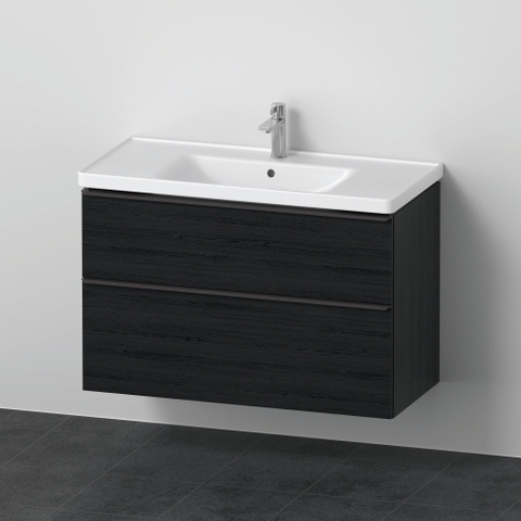 Duravit D-neo Meubelset - met wastafelonderbouwkast - met 2 laden - met softclose - 100x20x48cm - inclusief wastafel - zwart eiken mat SW642217