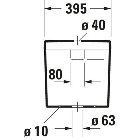 Duravit Happy D.2 Duoblokreservoir + binnenwerk - met onderaansluiting links 4.5/3L - dualflush - met wondergliss - wit SW54363