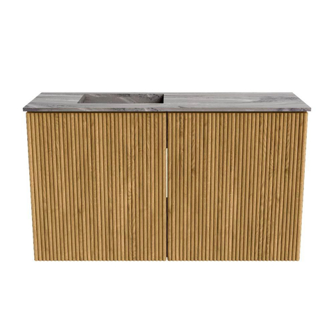 Mondiaz JOYA-DLUX 70cm toiletmeubel - kleur Oak - Wastafel FAYE positie Links 1 kraangat kleur Sombra. SW1424233