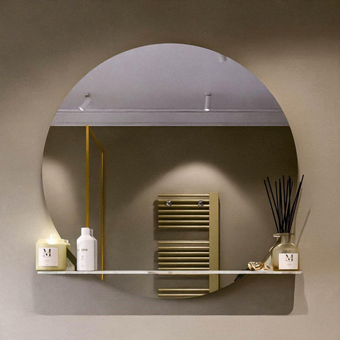 Mondiaz SPOT miroir – Ø 100 cm – avec tablette – Frappe (marbre beige) SW1212901