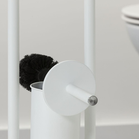 Sealskin Acero Butler de toilette - Porte-rouleau de papier toilette - Brosse de toilette avec support - autoportant Blanc SW207221