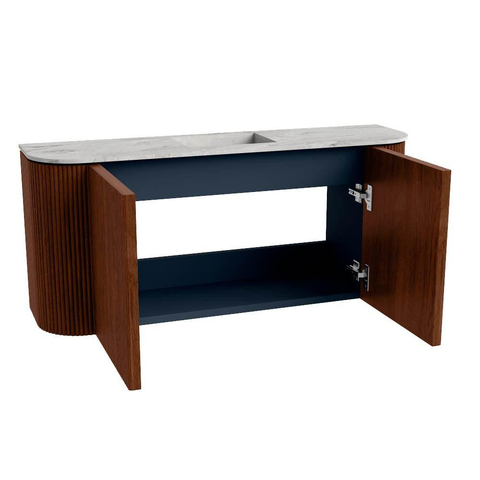 Mondiaz JOYA-DLUX 93.2cm toiletmeubel - ronding links en rechts kleur Ruby - Wastafel FAYE positie Midden 1 kraangat kleur Glace. SW1423599