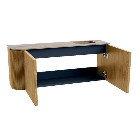 Mondiaz JOYA-DLUX 101.6cm toiletmeubel - ronding links kleur Oak - Wastafel FAYE positie Rechts Zonder kraangat kleur Arena. SW1423908