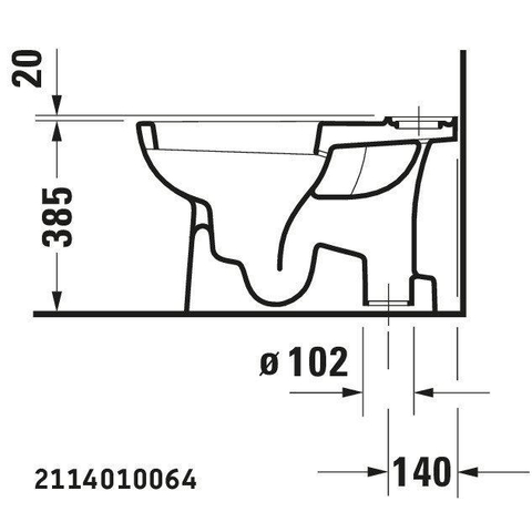 Duravit D-code Duoblokpot - diepspoel - met AO - 35.5x65cm - inclusief bevestiging - zonder reservoir - wit SW69725