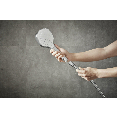 Hansgrohe Croma select e Handdouche Vario - ecosmart 1/2 x - diameter 11cm - met rain turbo rain en intense rain regenstraal wit/chroom - wit chroom 0605330