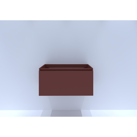 H&R Badmeubelen Matrix Wastafelonderkast - 80x44.8x40cm - 1 lade - greeploos met greeplijst - terra mat SW868139