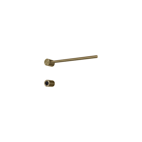 Hotbath &MORE Handdoekradiator - 50x19cm - rond - 1 stangen - horizontaal - met schakelaar - PVD - geborsteld messing (goud) SW1245680