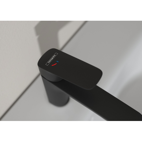 Hansgrohe Logis Eengreeps wastafelmengkraan - 110 - coolstart - met PopUp - trekwaste - mat zwart SW918552