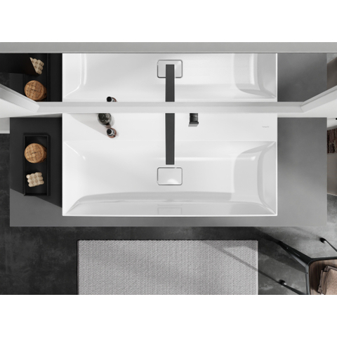 Hansgrohe Xevolos E wastafel - 100x48x14cm - zonder kraangat - opzet - smartclean - wit SW1164901