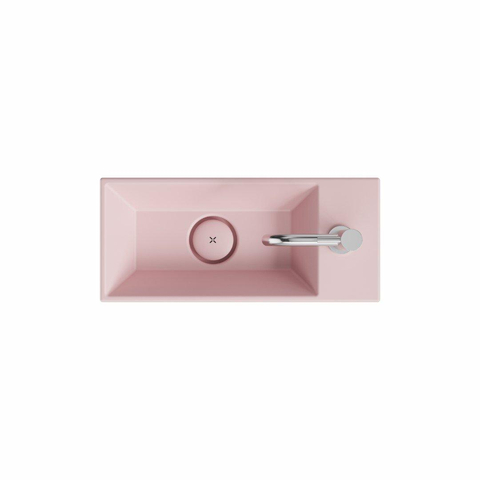 Crosswater Counter Basins Beck Fontein - 45x20cm - 1 kraangat - open waste - mat roze SW927962