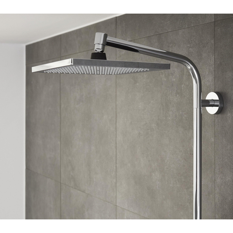 Hansgrohe Crometta e 240 - 1jet - showerpipe: - met Ecostat - 1001 CL douchekraan thermostatischHOH=15cm - met E - 24 - thermostaat - hoogglans chroom SW73205