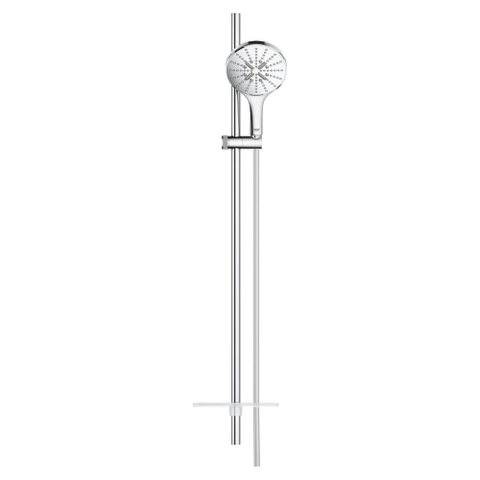 GROHE Rainshower SmartActive 150 Ensemble barre de douche - 90cm - douchette ronde - 3 types de jets - flexible de douche lisse - avec porte-savon - chrome SW452504