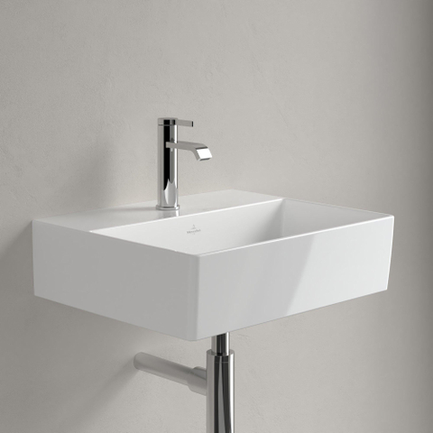 Villeroy & Boch memento 2.0 wastafel - voor handdoekhouders - 50x42cm - zonder overloop - 1 kraangat - White Alpine (glans wit) SW358404