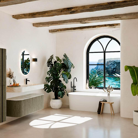 MONDIAZ THOR-DLUX 130cm meuble de salle de bains arrondi gauche + droite couleur Shadow avec 1 tiroir et 2 portes. Vasque suspendue CLOUD Droite 1 trou de robinet couleur Ostra. SW1463794