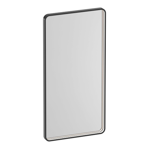 Miroir BRAUER Sapphire 100 rectangulaire arrondi cadre gunmetal avec éclairage LED direct avec fonction de variation et de couleur et télécommande SW1203760