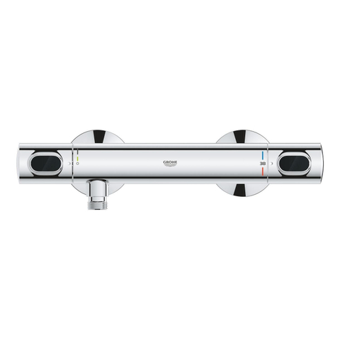 GROHE Precision Flow Ensemble de douche - robinet de douche thermostatique - avec ensemble barre de douche - 60cm - douchette à main ronde - 1 jet - flexible de douche lisse - chromé SW1028113
