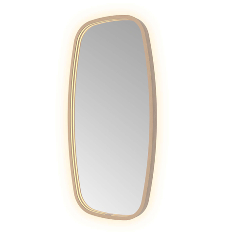 Hotbath &MORE Spiegel in aluminium frame / contour - 40x80cm - inclusief direct & indirect LED - spiegelverwarming - color changing - dimbaar - dottless - met afstandsbediening - PVD - geborsteld koper SW1246850