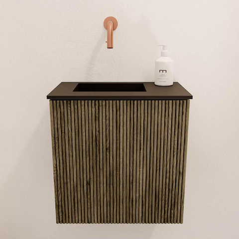 Mondiaz JOYA 40cm meuble de toilette - couleur Dusk - Vasque FAYE position Gauche Sans trou de robinet couleur Urban. SW1421649