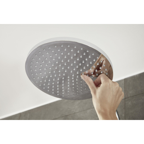 Hansgrohe Crometta s 240 - 1jet - showerpipe: - met Ecostat - 1001 CL douchekraan thermostatischHOH=15cm - met S - 24 - thermostaat - hoogglans chroom SW73210