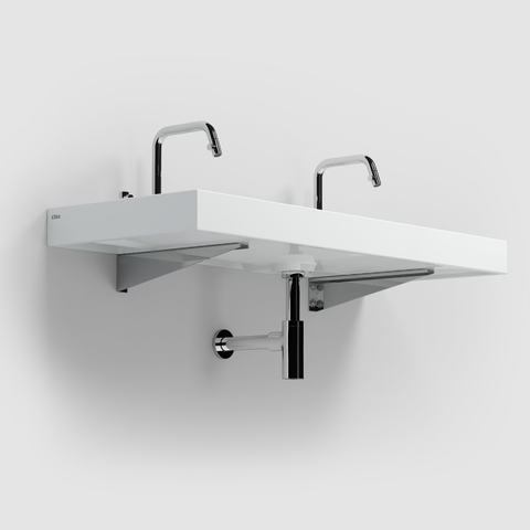 Clou First support de fixation 35x8cm pour tablette et lavabo wash me acier inoxydable brossé SW9824