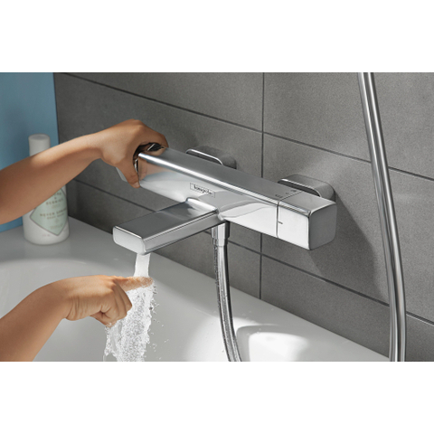Hansgrohe Ecostat E Badkraan - thermostatisch - met omstel - met koppelingen - thermostaat - hoogglans chroom SW297284