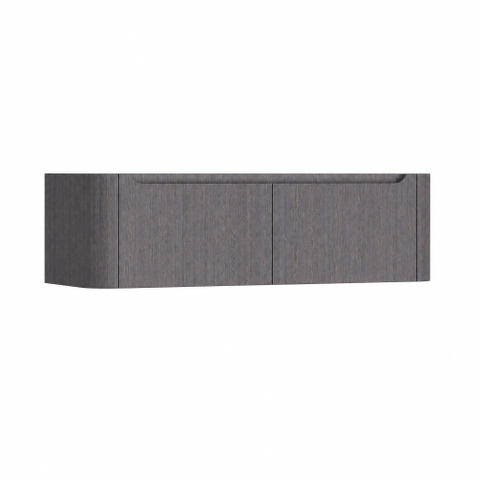 H&R badmeubelen Juice Meuble sous vasque - 140x45x40cm - coins arrondis - 2 tiroirs - poignée intégrée - wengé SW867563