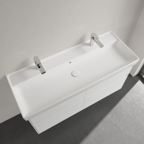 Villeroy & Boch Collaro meubelwastafel - 120x47cm - met overloop - 2 kraangaten - White Alpine (glans wit) SW358328