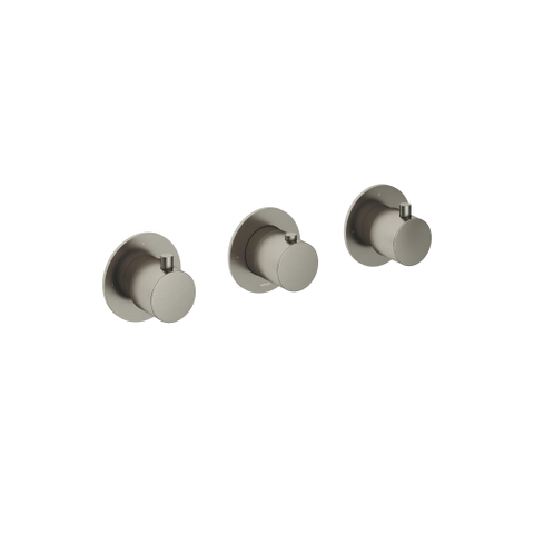 Hotbath Cobber Afbouwdeel - inbouw douche thermostaat - met 2 stopkranen horizontale plaatsing - geborsteld nikkel (RVS) SW229895