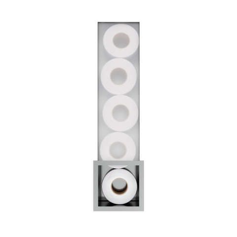 Hotbath &MORE Distributeur encastré de rouleaux de réserve - 16x60x14cm - pour 6 rouleaux - Acier inoxydable 316 SW1246099