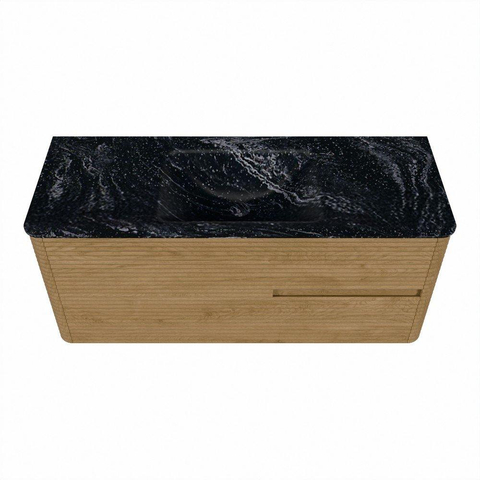 Mondiaz CIRO-DLUX Badkamermeubelset - 120x45x50cm - Solid surface wastafel Lava - 1 wasbak Midden - 1 kraangat - 2 lades - Oak SW1531081