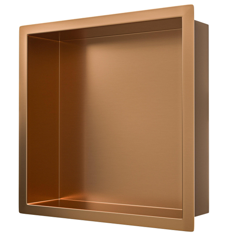 Wiesbaden Demis inbouwnis 30 x 30 x 7 cm geborsteld brons koper PVD OUTLETSTORE STORE43242