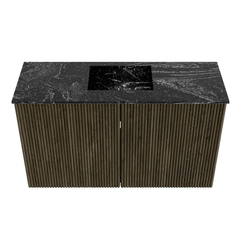 Mondiaz JOYA-DLUX Meuble de salle de bains - 70cm - couleur Shadow - Vasque FAYE position Milieu Sans trou de robinet couleur Lava SW1422849