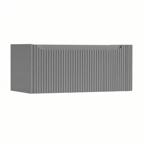 H&R Badmeubelen Juice Wastafelonderkast - 100x45x40cm - rechterhoek afgerond - 3D-front - 1 lade - geïntegreerde greep - stone grey mat SW1259675