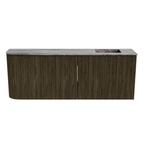 Mondiaz JOYA-DLUX 111.6cm toiletmeubel - ronding links kleur Shadow - Wastafel FAYE positie Rechts 1 kraangat kleur Sombra. SW1425231