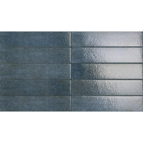 Ceralto Tivoli Grain vloer- en wandtegel - 6x29cm - 10mm - rechthoek - glans petrolio lux (blauw) SW1242673