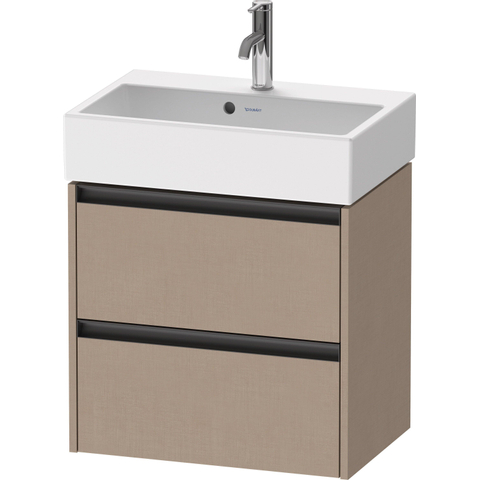 Duravit Ketho.2 Wastafelonderbouwkast - met 2 laden - 58.4x39x54.9cm - met grepen antracietLinnen - mat linnen (taupe) SW772401