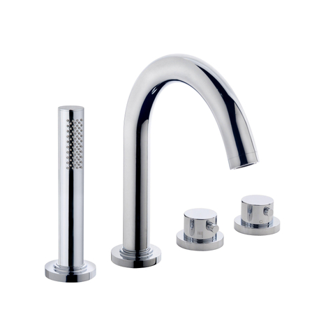 Wiesbaden Caral Ensemble de finition mitigeur thermostatique pour bord de baignoire 4 trous chrome SW62536