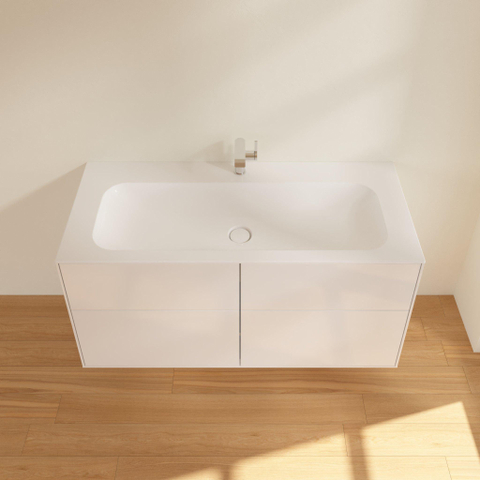 Villeroy & Boch finion wastafelonderbouwkast - met 4 laden - 119.6x59.1x49.8cm - voor meubelwastafel - 4164 - mat wit SW106679